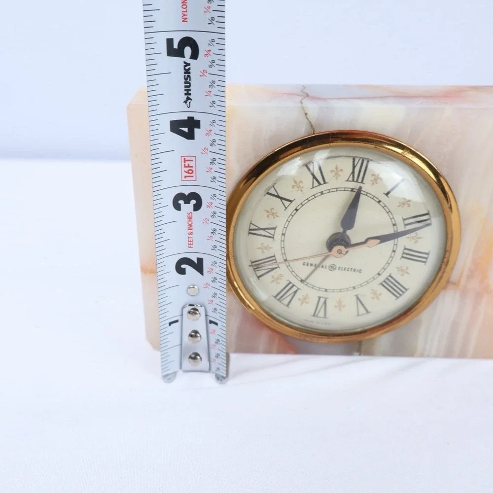 VTG Mid Century MCM General Electric GE Marble Table‎ Top Alarm Clock 7286A